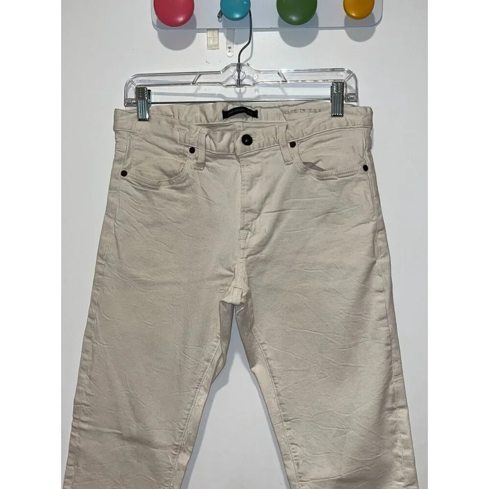 John Varvatos Womens Beige Slim Fit Jeans Size 32 Cotton Denim Casual Pants